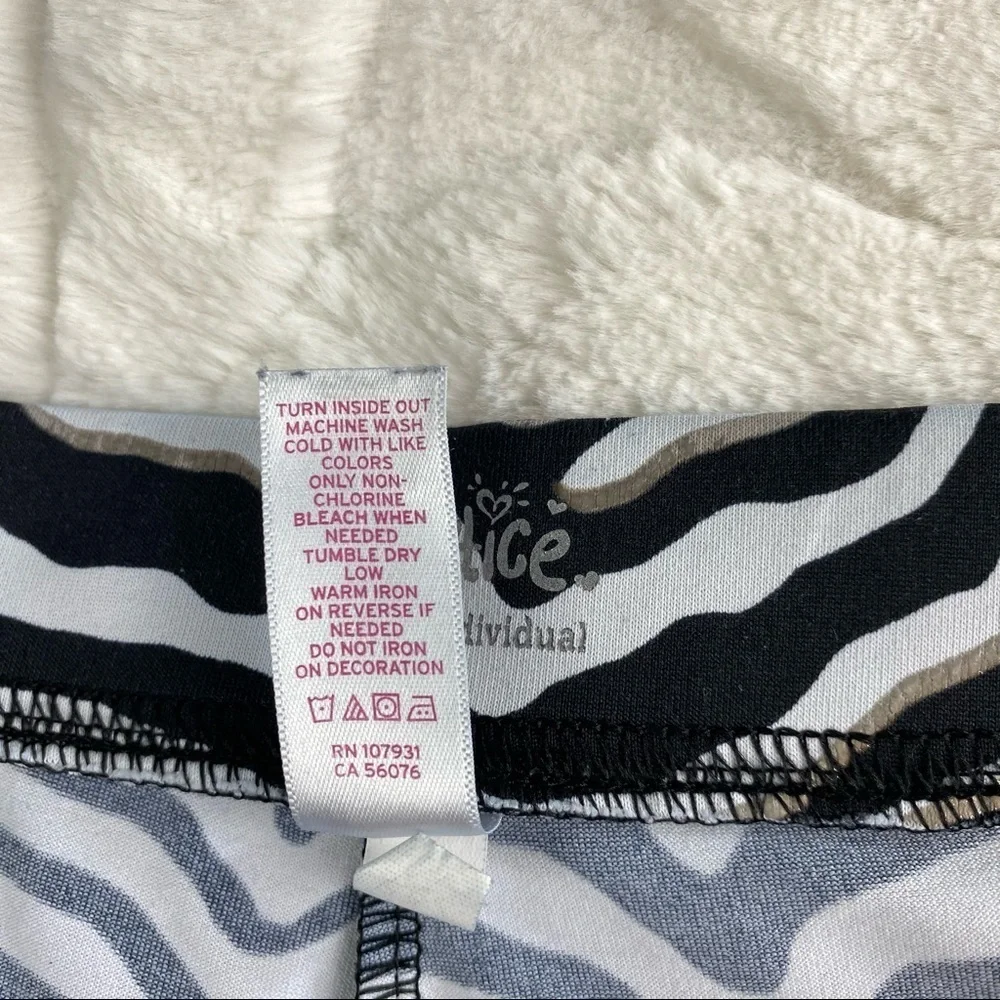 3/$20 Justice Girls Zebra Print Bike Shorts